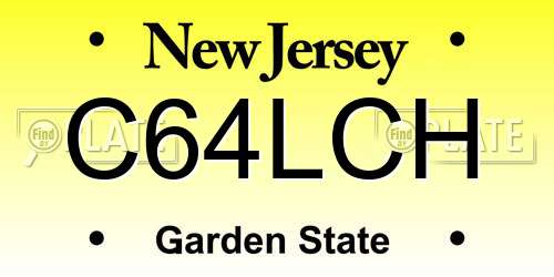 C64LCH New Jersey License Plate