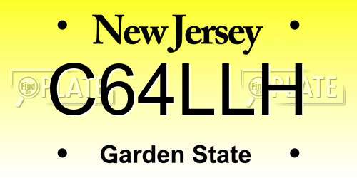 C64LLH New Jersey License Plate