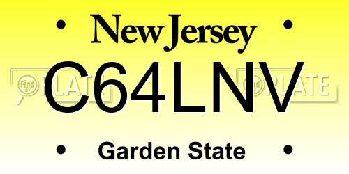 C64LNV New Jersey License Plate