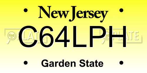C64LPH New Jersey License Plate