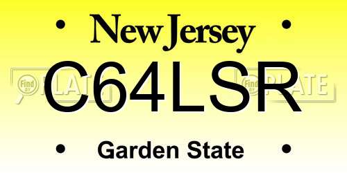 C64LSR New Jersey License Plate