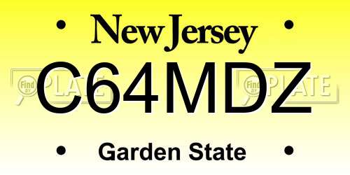 C64MDZ New Jersey License Plate