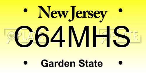C64MHS New Jersey License Plate