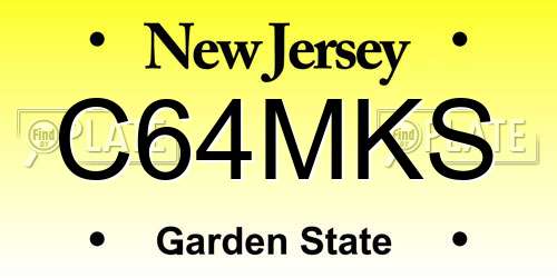 C64MKS New Jersey License Plate