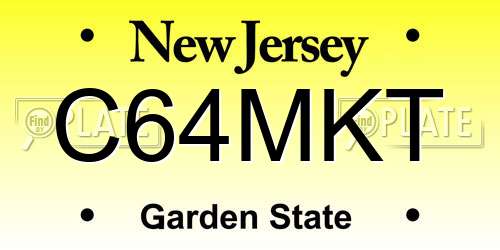 C64MKT New Jersey License Plate