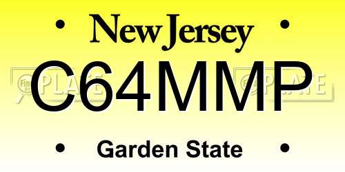 C64MMP New Jersey License Plate