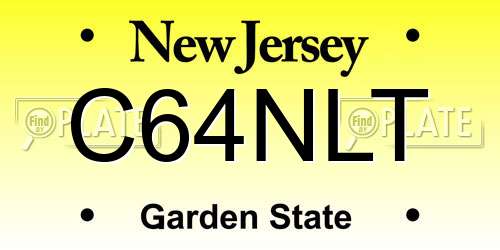 C64NLT New Jersey License Plate