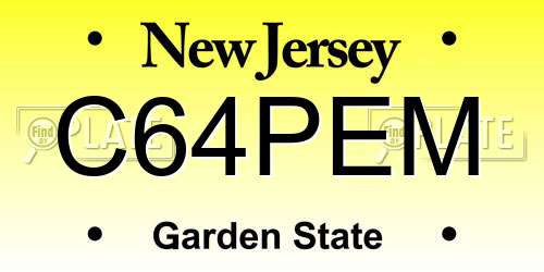 C64PEM New Jersey License Plate