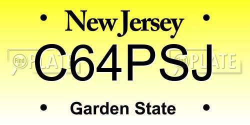 C64PSJ New Jersey License Plate