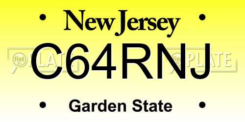 C64RNJ New Jersey License Plate