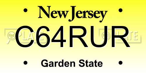 C64RUR New Jersey License Plate