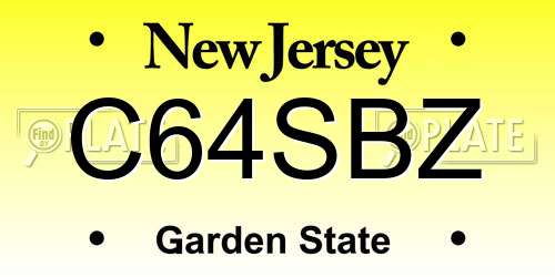 C64SBZ New Jersey License Plate