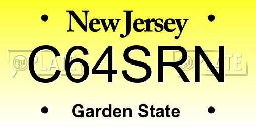 C64SRN New Jersey License Plate