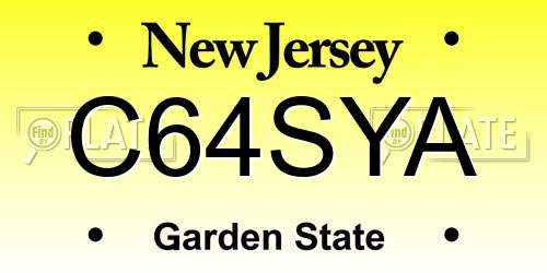 C64SYA New Jersey License Plate
