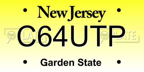 C64UTP New Jersey License Plate