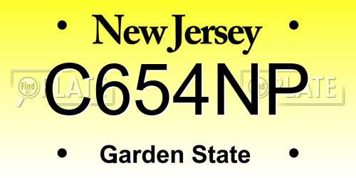 C654NP New Jersey License Plate