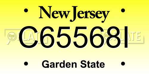 C65568I New Jersey License Plate