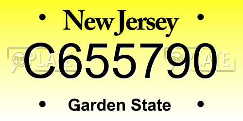 C655790 New Jersey License Plate