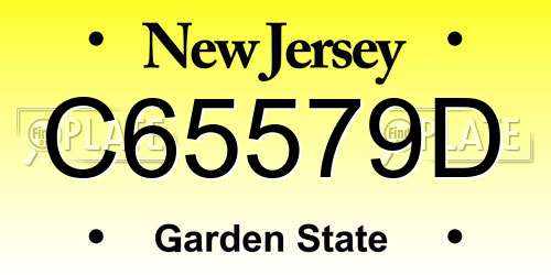 C65579D New Jersey License Plate