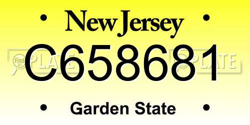 C658681 New Jersey License Plate
