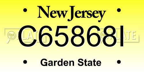 C65868I New Jersey License Plate