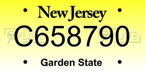 C658790 New Jersey License Plate