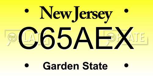 C65AEX New Jersey License Plate