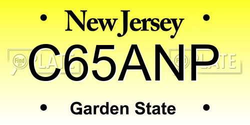 C65ANP New Jersey License Plate