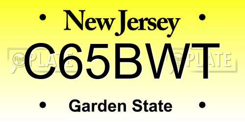 C65BWT New Jersey License Plate