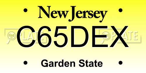 C65DEX New Jersey License Plate