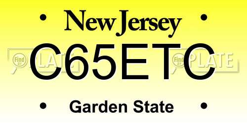 C65ETC New Jersey License Plate
