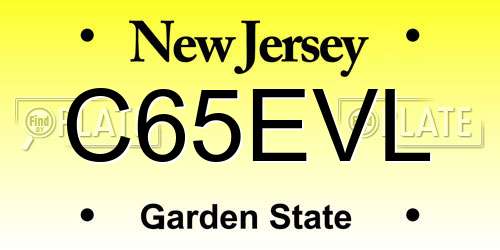 C65EVL New Jersey License Plate