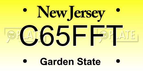 C65FFT New Jersey License Plate