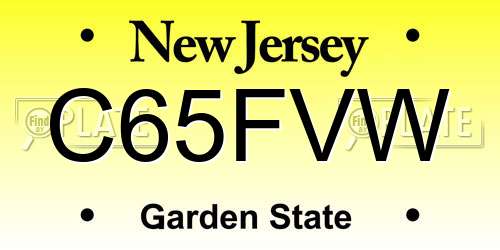 C65FVW New Jersey License Plate
