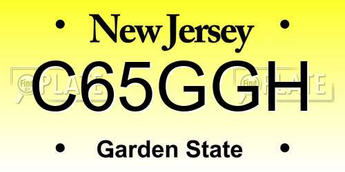 C65GGH New Jersey License Plate