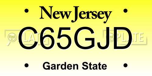 C65GJD New Jersey License Plate