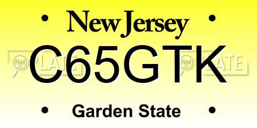 C65GTK New Jersey License Plate