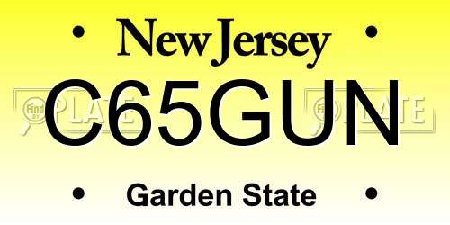 C65GUN New Jersey License Plate