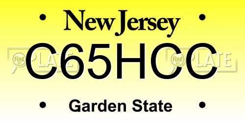 C65HCC New Jersey License Plate