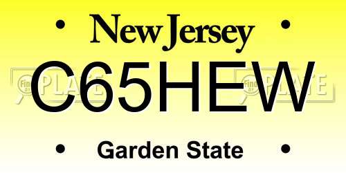 C65HEW New Jersey License Plate