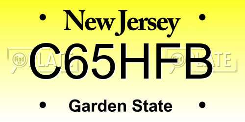 C65HFB New Jersey License Plate