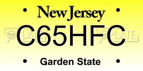 C65HFC New Jersey License Plate