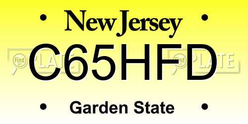 C65HFD New Jersey License Plate