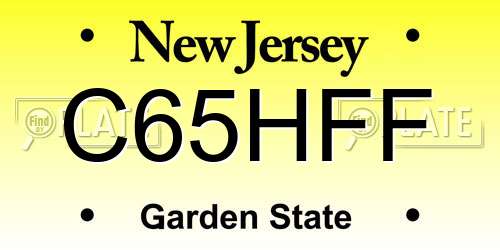 C65HFF New Jersey License Plate