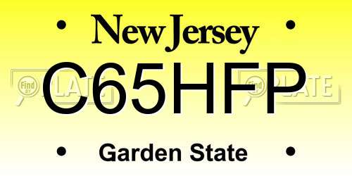 C65HFP New Jersey License Plate