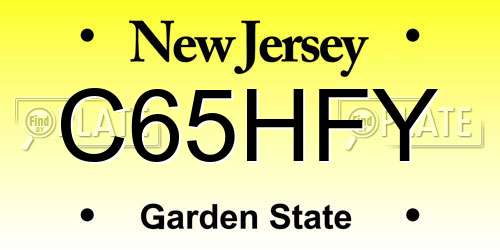 C65HFY New Jersey License Plate