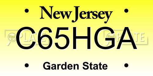 C65HGA New Jersey License Plate