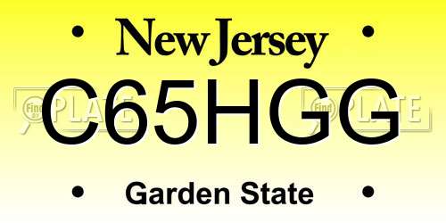 C65HGG New Jersey License Plate