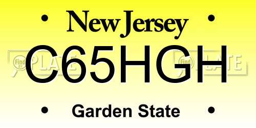 C65HGH New Jersey License Plate