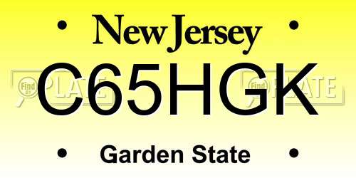 C65HGK New Jersey License Plate